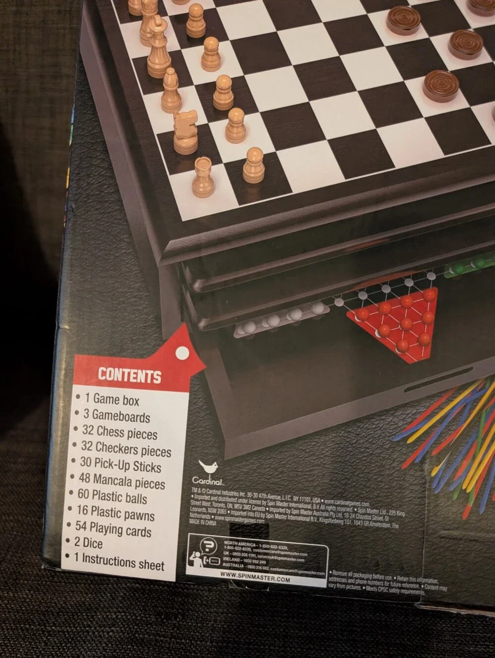 12-In-1 Wood Game Center Board Games!